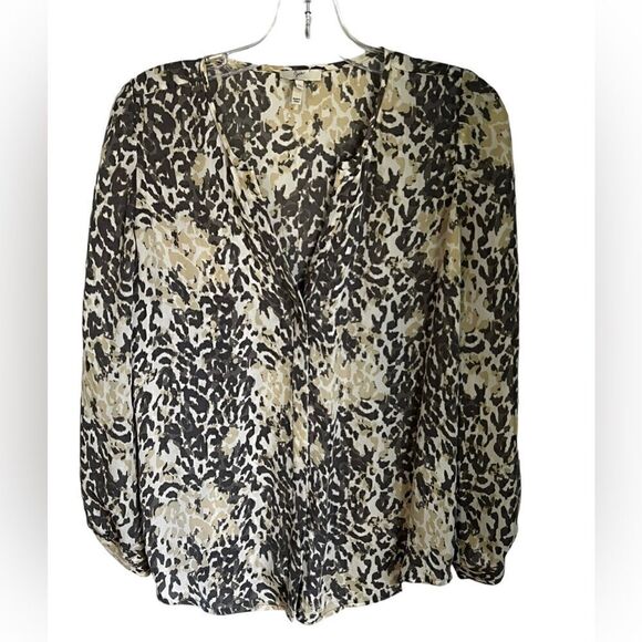 Joie Snow Leopard Silk Purine Blouse XS - Picture 1 of 5